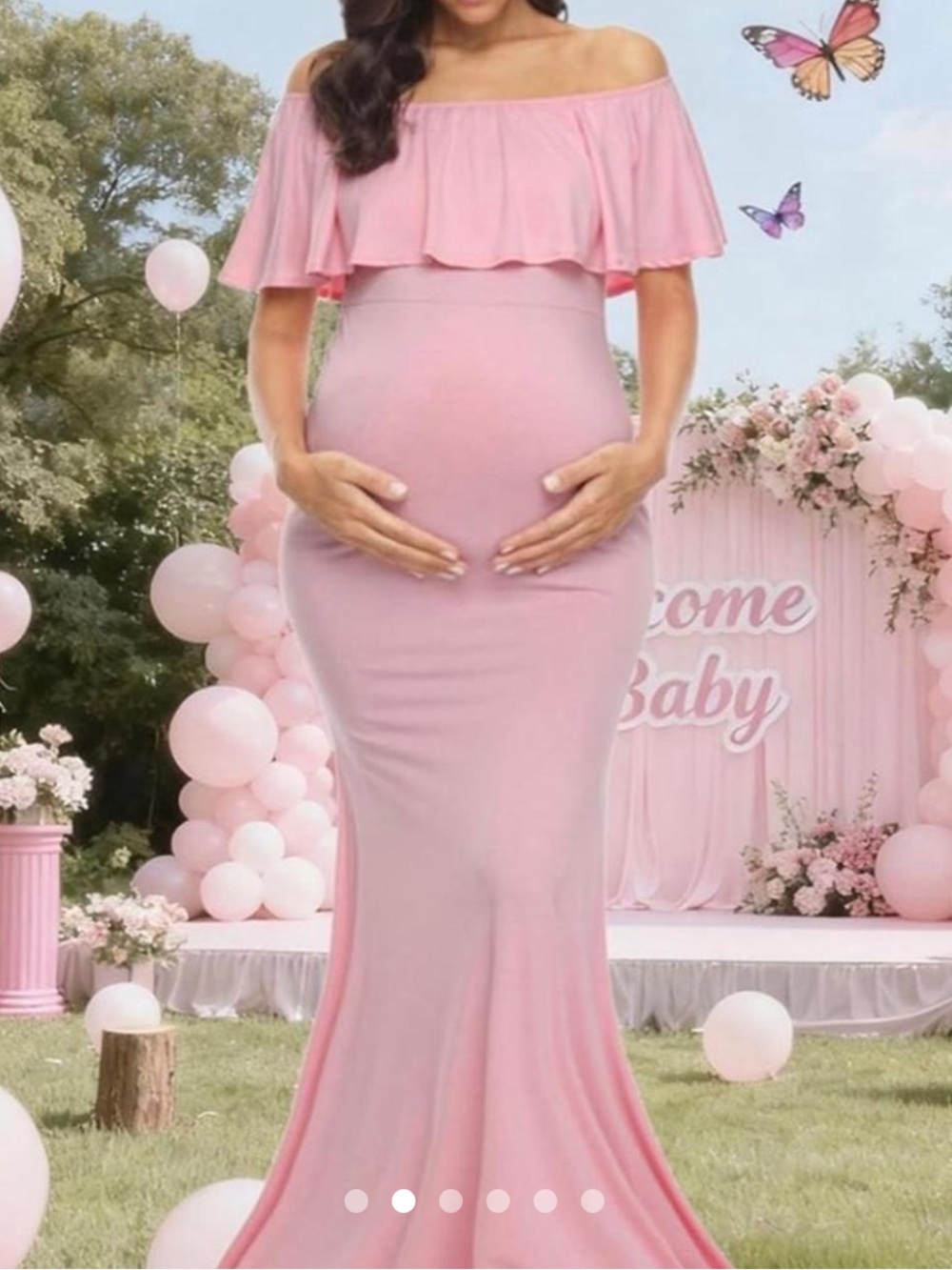 Pinkblush Soft Pink Ruffle Off-Shoulder Tunic